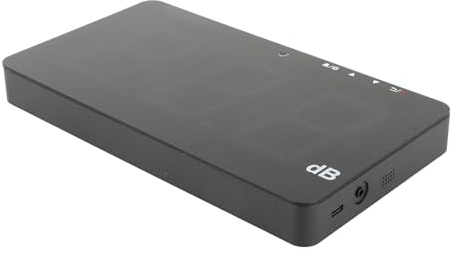 Akozon Fonometro Digitale LCD da 9,6 Alimentato Tramite USB con Funzione di Allarme e Memorizzazione Dati Tester di Rumore 30‑130 DB per Uso Domestico e Industriale