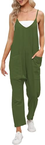 Cegerne Salopette Donna Estiva Larga Senza Maniche Tuta Intera Jumpsuit Premaman Casual da Lavoro Giardino con Tasche Grandi
