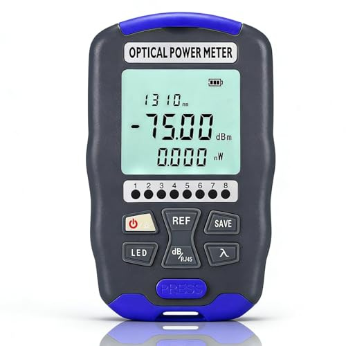 3 en 1 Medidor de Potencia Óptica con Comprobador de Cables, Detector Portátil de Fallos de Ethernet Rj45 Recargable, Interfaz Universal, Probador Localizador de Cortes en La Red