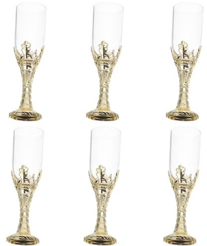 Toyvian 6 Copas Cáliz Doradas de Estilo Medieval para Bodas y Fiestas, Diseño Elegante Artesanía Artística, Hechas de Pp y Ps Duraderas