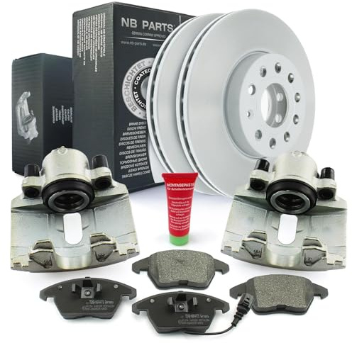 NB PARTS Bremssättel Bremsscheiben Bremsbeläge vorne passend für Audi A3 8P Seat Skoda VW Passat