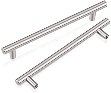 PinLin 15 Pack Cabinet Pulls Hole Spacing 128mm Brushed Nickle Kitchen Door Handles Stainless Steel Cupboard Door Knobs T Bar Cabinet Handles
