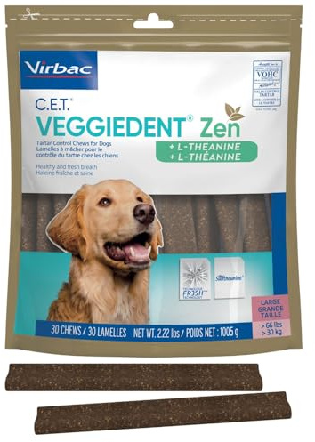 Virbac C.E.T. VEGGIEDENT Zen Tartar Control Chews for Dogs - Large