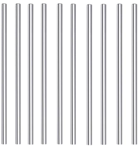 Pailles courtes en INOX 304 | Lot de 10 | Marque française Novela Global (Argent)