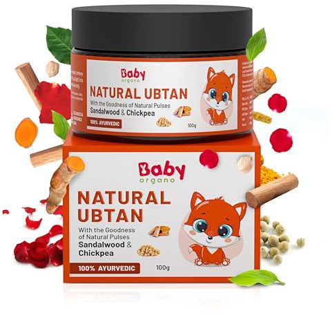 Baby Organo Babyorgano Natural Ubtan For Skin Tan Removal L Bath Powder For Kids And Women L Soft Glowing Skin With Green Gram L Sandalwood And Turmeric L 100% Ayurvedic Fdca Approved - 100 g