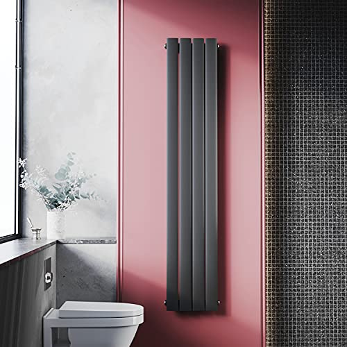 ELEGANT Design Heizkörper flach 1600 x 308 mm Flachheizkörper Anthrazit Einlagig Vertikal Heizkörper Bad Paneelheizkörper