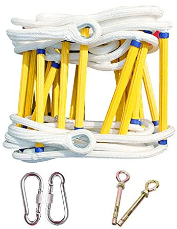 Touguqing Scala di Corda, Scale Antincendio per Case a 2-6 Piani, Scala di Evacuazione in Resina Antiscivolo Scala di Corda per Bambini e Adulti Fuga da Finestre e Balconi, Facile da Usare(Size:5m)