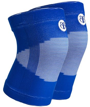 BANBROKEN Ginocchiere a compressione ad alta resistenza con forte supporto per il ginocchio per sollevamento pesi, ginocchiere in tessuto traspirante ad alte prestazioni, unisex (AZUL, Small)