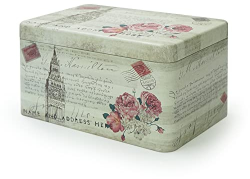 DreamsEden Small Storage Tin Box - Mini Metal Treasure Tea Container Decorative Keepsake Case with Lid for Kids Girls Boys Gifts Home Decorations