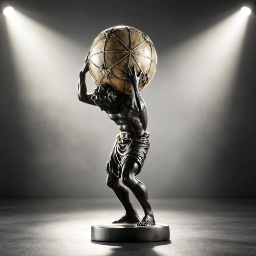 FUNSXBUG 41,5 cm große Atlas-Statue, griechische Statue, Skulptur, Sammlerfigur, Heimdekoration, Wohnzimmer, Desktop-Dekoration