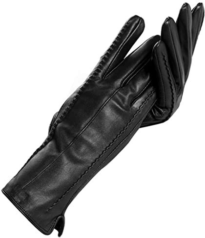 Weiß Leder Damen Handschuhe Leder Baumwolle Futter Warm Mode Lederhandschuhe Lederhandschuhe Warm Winter