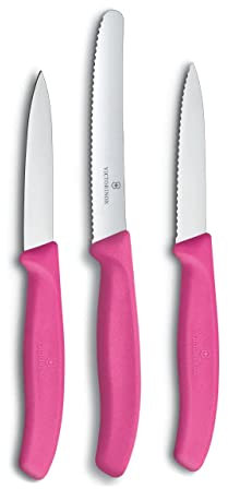 Victorinox 3-tlg Gemüsemesser-Set Swiss Classic - Küchenmesser, Obstmesser - Swiss Made - Pink
