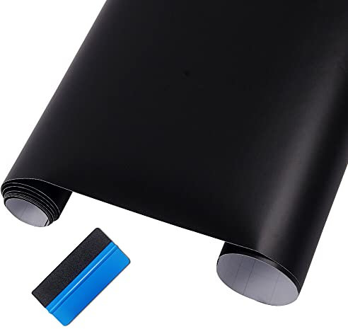 NewL Car Film Self-Adhesive Car Film Vinyl Matte Carbon Film Black Bubble Free with Installation Accessories 50 cm x 150 cm