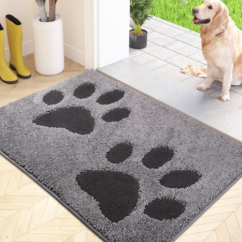 FCSDETAIL Schmutzfangmatte waschbar 50 x 80 cm, Fußmatte Innen, absorbierend Fussmatte, rutschfeste Sauberlaufmatte, wasserdicht Teppich für Hund, Eingang, nasse Pfoten