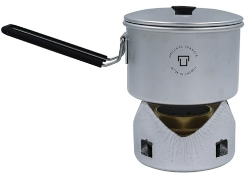 Trangia Micro Original - Estufa compacta ligera | Perfecta para acampar solitario | Incluye taza en T con tapa