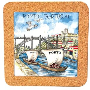Azulejo Ethnische Portugiesische Keramikfliesen - Kork-Untersetzer - Perfektes Souvenir & Geschenk aus Portugal (20 cm - 7,8 Zoll) (Douro-Tal)
