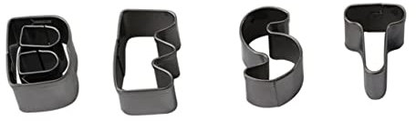 Edelstahl Buchstaben und Zahlen Kuchenform, 37 Stück, Silber