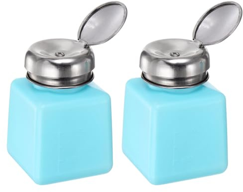 QUARKZMAN 2 st. alkohollösningsmedelsdispenser, 100 ml (3,4 oz) tryckvätska, tätningsmedel i rostfritt stål för aceton, rengöringsmedel, nagellack, blå