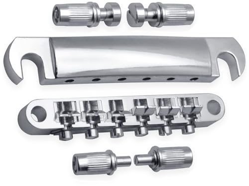 RuiJOTWAT Tune-O-Matic Bridge Saitenhalter Sattelbrücke für LP SG E-Gitarre Silber