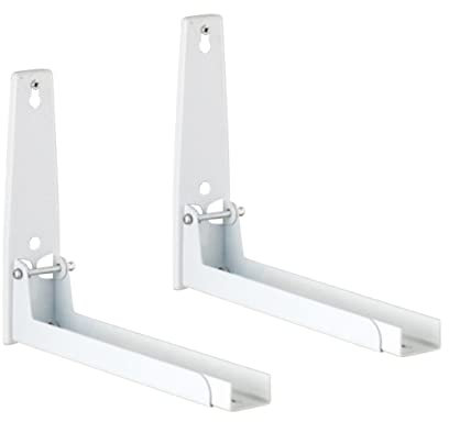 SECFOU Microwave Oven Rack Wall-Mounted Kitchen Shelf Retractable Bracket Oven Racks Microwave Stand for Grey