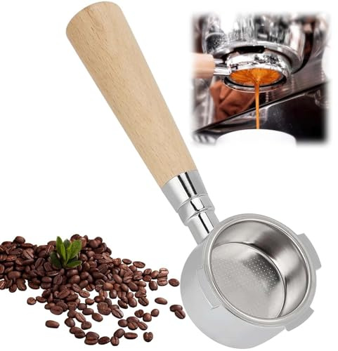 Siebträger 51mm, Bodenloser Bottomless Portafilter Kompatibel | mit Dedica EC680/EC685/EC785/EC820/EC850/EC860, mit Zwei Pulverschalen, Edelstahl Sieb