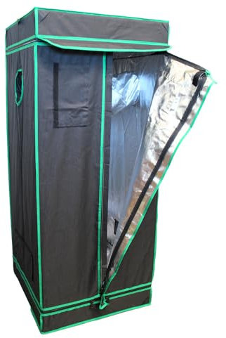GROWSTERS Growzelt 90x90x200cm, Indoor Grow Tent Reflektierendes Mylar für Hydrokultur, Anbausystem, herausnehmbarer Boden, Homegrowing, Zuchtschrank, Mini-Gewächshaus