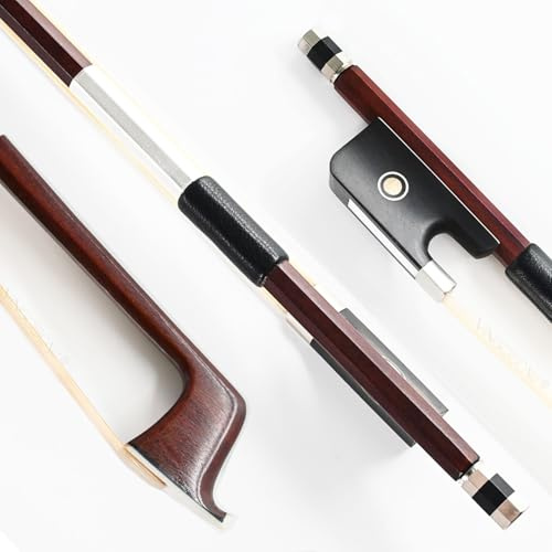 VINGOBOW Brazilwood Viola Bow For 14-17 Violas Full Size 74.5cm Ebony Frog Natural Mongolian White Horsehair Well Balanced Sweet Tone