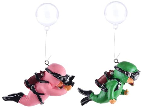 Amusingtao 2 Stück Aquarium Deko, Schwimmende Fischspielgefährte für Aquarien, süßer Kleiner Taucher Deko, Interessantes Fish Tank Ornaments, für Aquarium und Aquarien Zuhause Büro