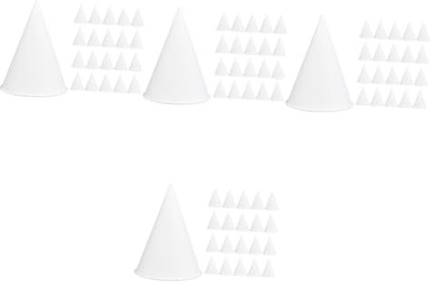 WRITWAA Vaso De Papel Vasitos Para Postres Helado Vasos De Papel De Cono De Nieve Frío Hielo Tazón De Almacenamiento De Yogur Tazas De Agua En Forma De Cono 200 Piezas*4