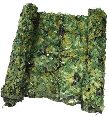 150D Red de Camuflaje Militar Ligera, Malla De Camuflaje Protección Solar, Toldo Camuflaje Exterior para Decorar Acampar Refugio Fiesta del Tema y Tiro(14x4(m))