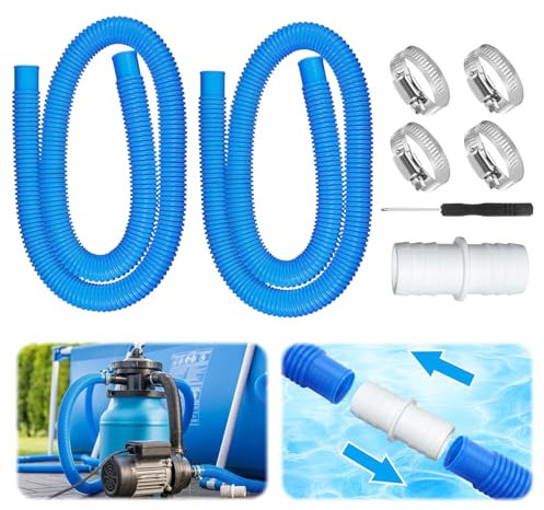 LCUHAVA Manguera Piscina 32mm, 2 Mangueras Limpiafondos Piscina 100 CM, Tubos Depuradora Piscina, Resistente a los Productos Químicos, para Bomba de Filtro y Piscinas