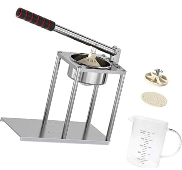 Prácticos extractores de zumos de acero inoxidable, operación manual, capacidad de 500 ml, taza medidora para uso doméstico y comercial