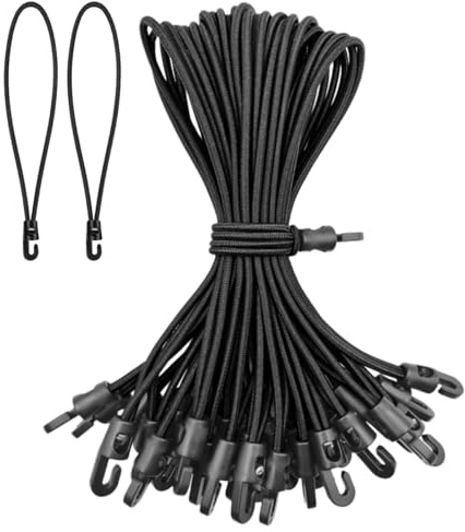 25PCS Tendeurs en Caoutchouc avec Crochets, 25 cm Tendeurs Élastiques | Multifonctionnel Sandow Elastique pour Bache, Latex Naturel Tendeur Élastique avec Crochet en Plastique pour Tente Bannière