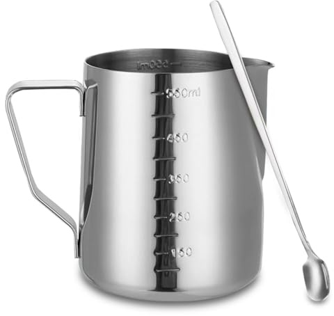 Uoimky Cera para derretir velas de 550 ml, de acero inoxidable, con graduación y cuchara, baño de agua, cuenco para hacer velas, fundir cera para hacer velas y manualidades