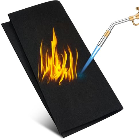 Flintronic Tapis de Protection Contre la Chaleur, Couverture de soudage Ignifuge, Matériau résistant à la Chaleur jusqu'à 1000°C,Tapis Ignifuge pour Gril, poêle, soudage, plombiers (30 * 30cm)