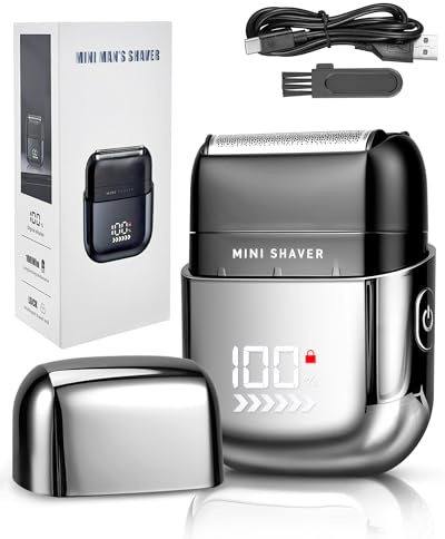 Lizoak Elektrorasierer Herren - IPX7 Wasserdichter Mini Foil Shaver mit USB-C, 120Min Laufzeit & LED-Anzeige, Trocken/Rasierschaum Rasur, Tragbar für Reise, Bart & Gesicht