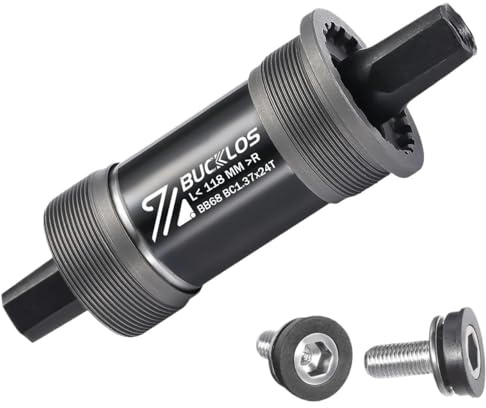 Movimento Centrale Perno Quadro Movimento centrale for bicicletta conico quadrato, cuscinetto sigillato liscio, asse della manovella Mtb for bici da strada, montagna, pieghevole, elettrica(BB68-118MM)