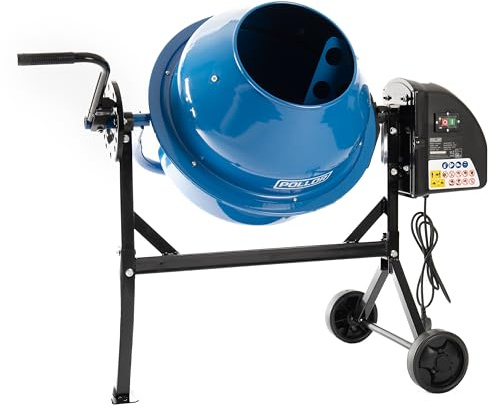 POLLOR Electric Cement Mixer 70 Litre 220W Mortar Concrete Mixer Mixing Portable 230V