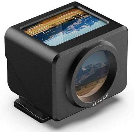 Optical Waist Level Viewfinder, Camera External Viewfinder | Detachable Anti-Glare Hood, Adjustable Hot Cold Shoe Mount, for Digital Film Cameras, Street Portrait Low Angle Shooting