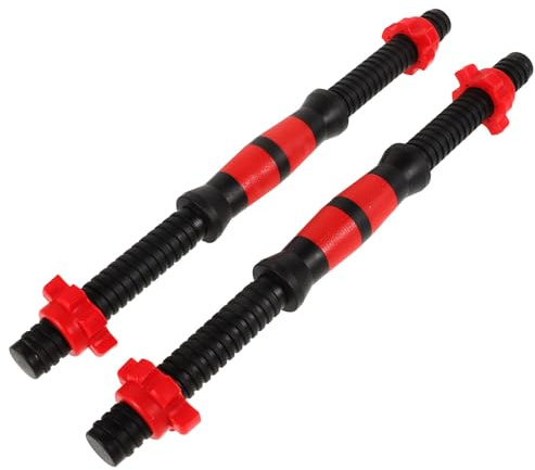 Beaupretty 2 Stück Kurzhantelstange mit Spinlock Halsband aus Stahl und Kunststoff 40cm Hantelgriff mit 4 Muttern für Vielseitiges Krafttraining im Gym und Beintraining Zufällige Farbe
