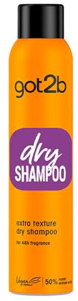 Got2b - Champú Seco Textura Extra, 200 ml, Refresca tu cabello al instante, adecuado para peinados