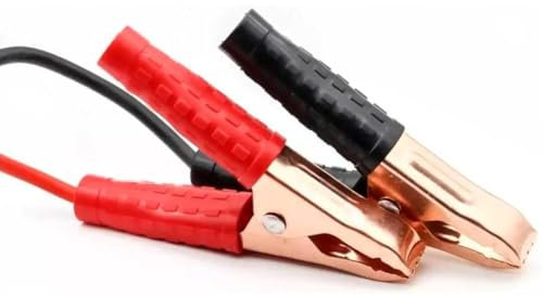 Tech One Cavi di Avviamento Batteria Auto, 100% Rame, Resistente, 500 A, 2,5 m, con Codici Colore - Strumento Professionale per avviamento di Emergenza per Auto Moto, Morsetti a Coccodrillo.