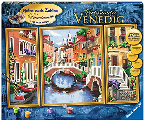 Ravensburger Malen nach Zahlen 28914 - Verträumtes Venedig - Perfektes Malergebnis durch hochwertiges Künstlerzubehör, ohne Rahmen