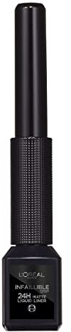 L'Oréal Paris Matte Signature Eyeliner 01 Black, schwarzer Eyeliner mit Präzisionspinsel für einen präzisen Lidstrich, wisch- und wasserfest