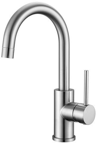 WiPPhs Bar Faucets Single Hole, Brushed Nickel Mini Kitchen Sink Faucets