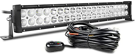 Willpower 22 tum 120 W LED-ljusramp, strålkastare LED-skena 12 V 24 V med ledningssele, dimarbetslampor off-road-körljus för 4 x 4 lastbil, traktor, båt, pickup bil, ATV SUV