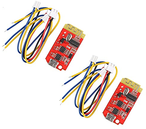 Jopto 2Pc Scheda Amplificatore di Potenza Bluetooth CT14 Micro 4.2 Modulo Scheda Ricevitore Bluetooth Stereo 5VF 5W + 5W con Porta di Ricarica per Refitting Altoparlanti Scatola Audio fai da te