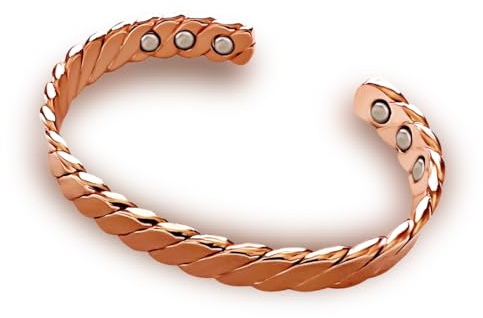 Tarot Health Pulseras de cobre para hombre, pulsera magnética para hombre, pulseras magnéticas para mujer, pulseras de cobre para mujer en caja de regalo, cobre puro con 6 imanes (torsión, talla