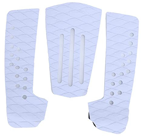 VGEBY 3 teilige Eva Surfboard Deck Traction Pads mit Geschlossener Blasenstruktur, Feuchtigkeitsbeständige Surfdeckmatte für Skimboard Longboard Zubehör(Weiß) Sportinggoods Surf Segelboot