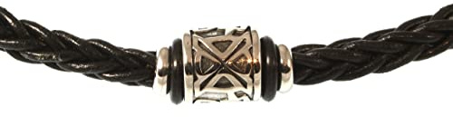 WAVEPIRATE® Echt Leder-Halskette SHINE Z8 Schwarz/Si Männer Herren